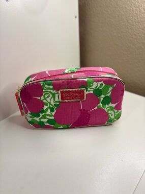 Lilly Pulitzer x Estée Lauder Floral Makeup Bag Pink Green Cosmetic Travel Case